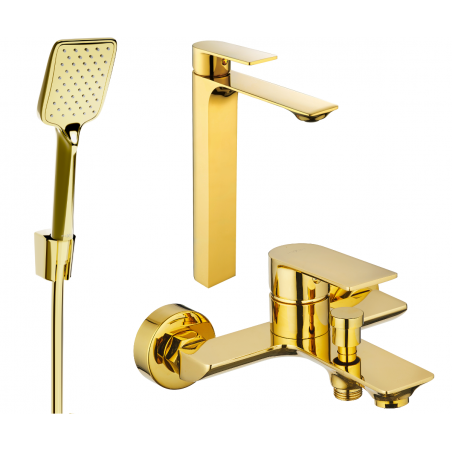 Mexen Alexa R62 Badewannen-Set, Gold - 71213R62-50