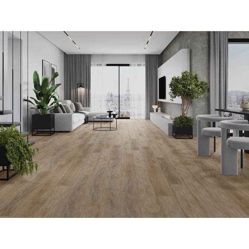 Mexen Palermo Vinylplatten 1240 x 182 mm SPC 6,5 mm, IXPE Unterlage 1,5 mm, 4 V-Fuge, Eiche - F1025-1240-182-505-4V1-01