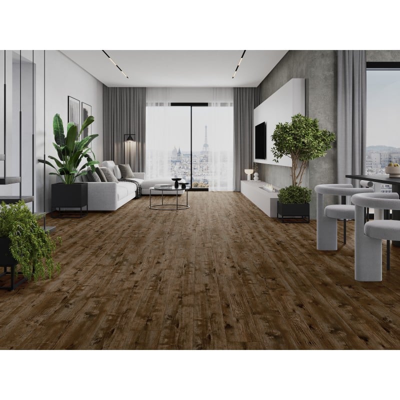 Mexen Orange Beach Vinylplatten 1240 x 182 mm SPC 6,5 mm, IXPE-Unterlage 1,5 mm, 4 V-Fuge, Nussbaum - F1028-1240-182-505-4V1-02