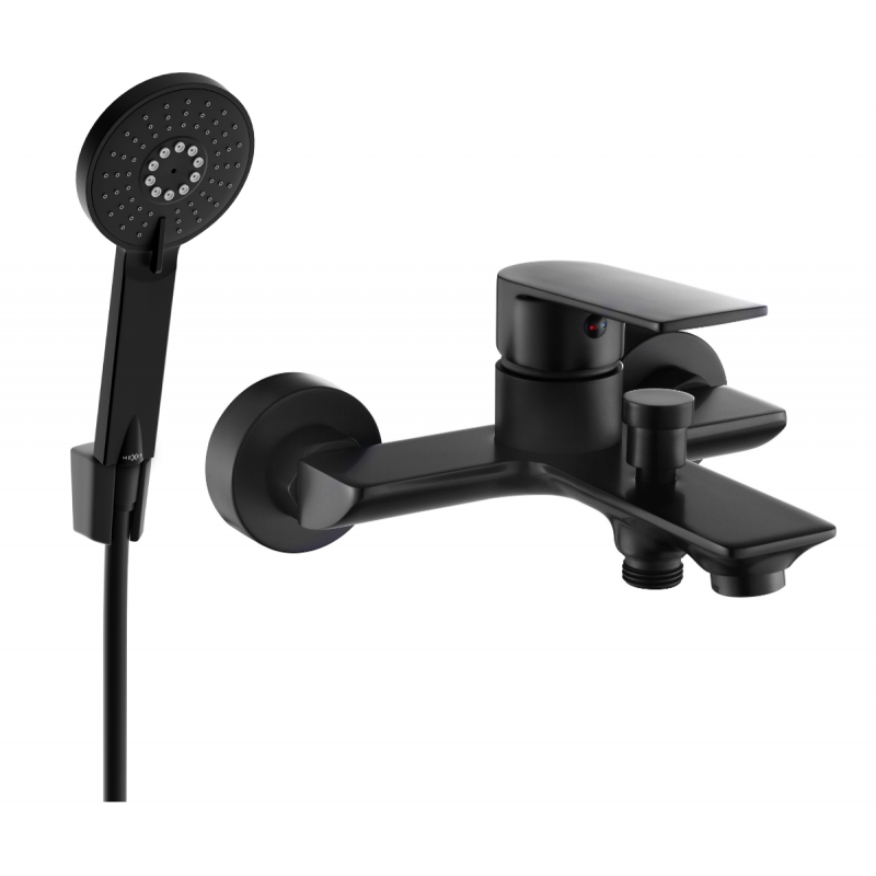 Mexen Alexa R40 Wannenbatterie mit Duschset, schwarz - 7123R40-70