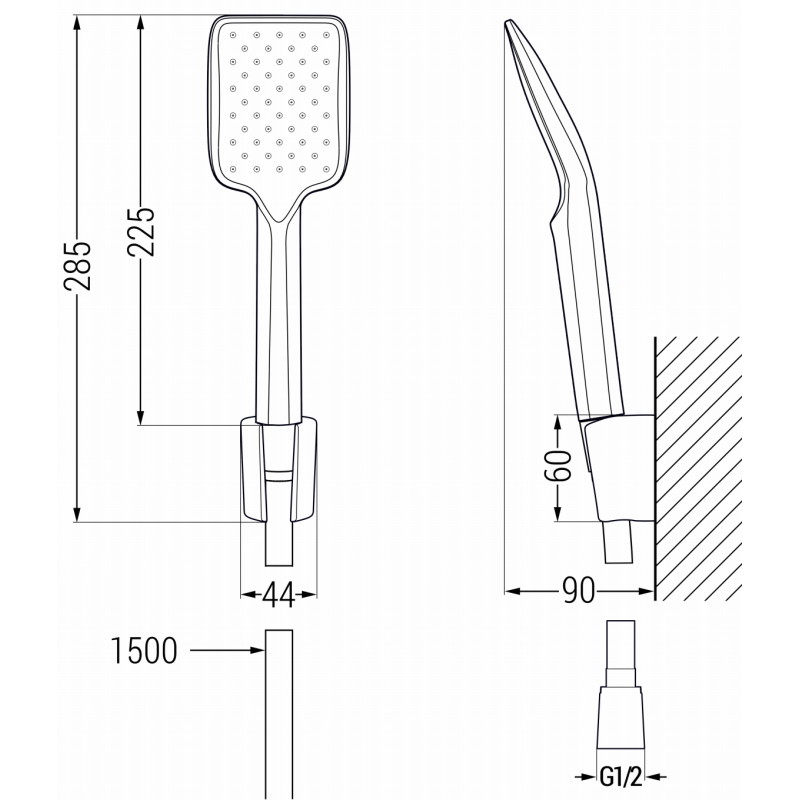 Mexen Alexa R62 Wannenarmatur mit Duschset, Gold - 7123R62-50