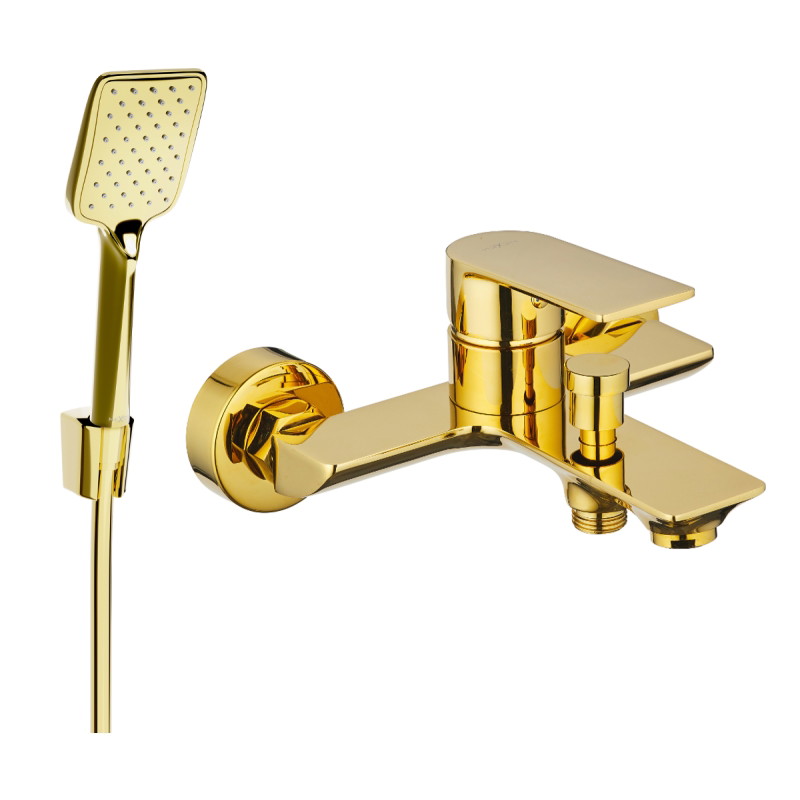 Mexen Alexa R62 Wannenarmatur mit Duschset, Gold - 7123R62-50