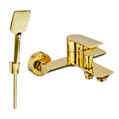Mexen Alexa R62 Badewannenarmatur mit Duschset, Gold - 7123R62-50