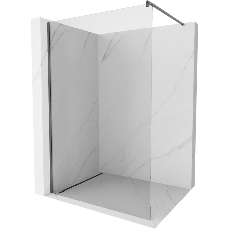 Mexen Kioto Duschabtrennung Walk-in 120 x 200 cm, transparent 8 mm, gebürstetes Gun Grey - 800-120-101-66-00