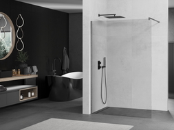 Mexen Kioto Duschwand Walk-in 125 x 200 cm, transparent 8 mm, gebürstet Gun Gray - 800-125-101-66-00