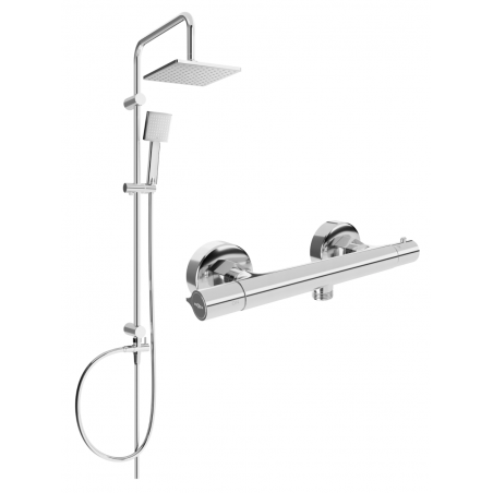 Mexen Slim Tord Aufputz-Duschset mit Regenduschkopf und Thermostat-Duschbatterie, Chrom - 77105200-00