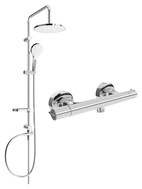 Mexen Slim Erik Aufputz-Duschset mit Regenbrause und Thermostat-Duscharmatur, Chrom - 77105205-00