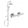 Mexen Slim Carl Überputz-Duschset mit Regendusche und thermostatischem Duschmischer, Chrom - 77105240-00
