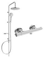 Mexen Slim Carl Überputz-Duschset mit Regendusche und thermostatischem Duschmischer, Chrom - 77105240-00
