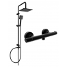 Mexen Slim Tord Duschset zur Wandmontage mit Regenbrause und Thermostat-Duscharmatur, schwarz - 77105200-70