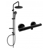 Mexen Slim Erik Duschset zur Aufputzmontage mit Regendusche und thermostatischer Duscharmatur, schwarz - 77105205-70