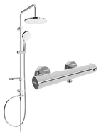 Mexen Kai Erik Aufputz-Duschset mit Regenduschkopf und Thermostat-Duscharmatur, chrom - 77100205-00