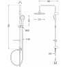 Mexen Kai Erik Aufputz-Duschset mit Regenduschkopf und Thermostat-Duscharmatur, chrom - 77100205-00