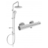 Mexen Kai Carl Duschset zur Aufputzmontage mit Regendusche und thermostatischer Duscharmatur, Chrom - 77100240-00