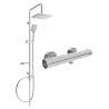 Mexen Kai Sven Duschset zur Aufputzmontage mit Regenduschkopf und thermostatischer Duscharmatur, Chrom - 77100262-00