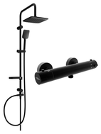 Mexen Kai Sven Aufputz-Duschset mit Regendusche und Thermostat-Duscharmatur, schwarz - 77100262-70