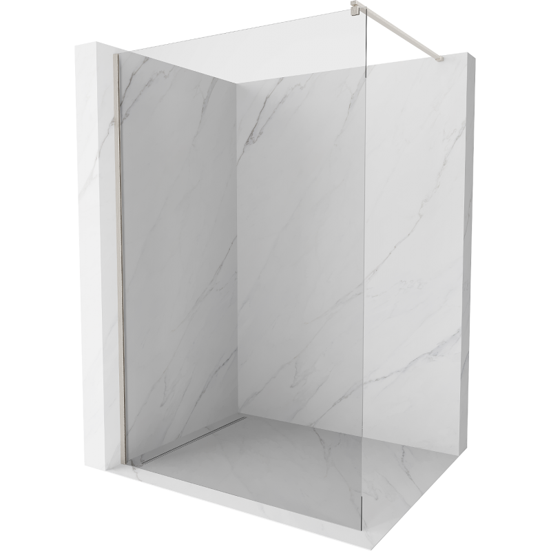 Mexen Kioto Duschwand Walk-in 80 x 200 cm, transparent 8 mm, gebürsteter Nickel - 800-080-101-97-00