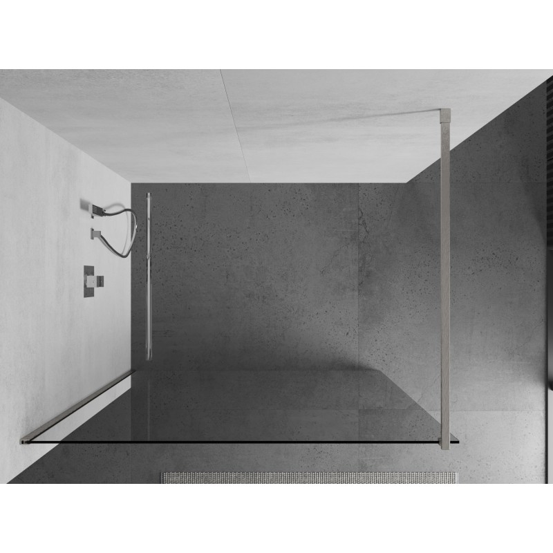 Mexen Kioto Duschwand Walk-in 90 x 200 cm, transparent 8 mm, gebürsteter Nickel - 800-090-101-97-00