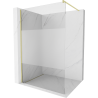 Mexen Kioto Duschwand Walk-in 120 x 200 cm, transparent/mattiert 8 mm, gebürstetes Gold - 800-120-101-55-35