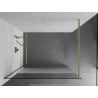 Mexen Kioto Duschwand Walk-in 120 x 200 cm, transparent/mattiert 8 mm, gebürstetes Gold - 800-120-101-55-35