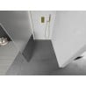 Mexen Kioto Duschwand Walk-in 130 x 200 cm, transparent/mattiert 8 mm, gebürstetes Gold - 800-130-101-55-35