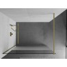 Mexen Kioto Duschwand Walk-in 140 x 200 cm, transparent/matt 8 mm, gebürstet gold - 800-140-101-55-35