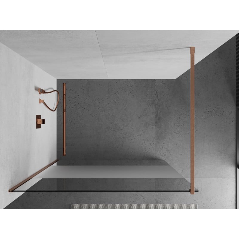 Mexen Kioto Duschwand Walk-in 70 x 200 cm, transparent/gefroren 8 mm, gebürstetes Kupfer - 800-070-101-65-35