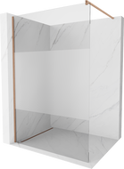 Mexen Kioto Duschwand Walk-in 100 x 200 cm, transparent/frost 8 mm, gebürstetes Kupfer - 800-100-101-65-35