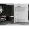 Mexen Kioto Duschwand Walk-in 140 x 200 cm, transparent/geätzt 8 mm, gebürstetes Kupfer - 800-140-101-65-35