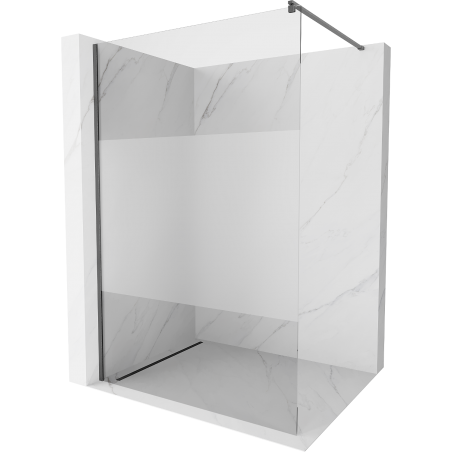 Mexen Kioto Duschwand Walk-in 80 x 200 cm, Transparent/Frost 8 mm, Gebürstetes Waffengrau - 800-080-101-66-35