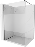 Mexen Kioto Duschwand Walk-in 100 x 200 cm, transparent/frost 8 mm, gebürstetes Gun Gray - 800-100-101-66-35