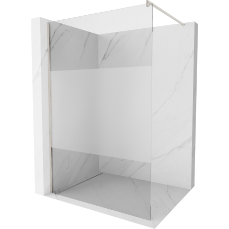 Mexen Kioto Duschwand Walk-in 90 x 200 cm, transparent/eisgrau 8 mm, gebürsteter Nickel - 800-090-101-97-35