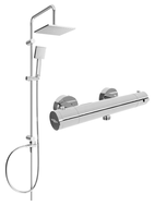 Mexen Kai Tord Aufputz-Duschset mit Regenduschkopf und thermostatischer Duscharmatur, Chrom - 77100200-00