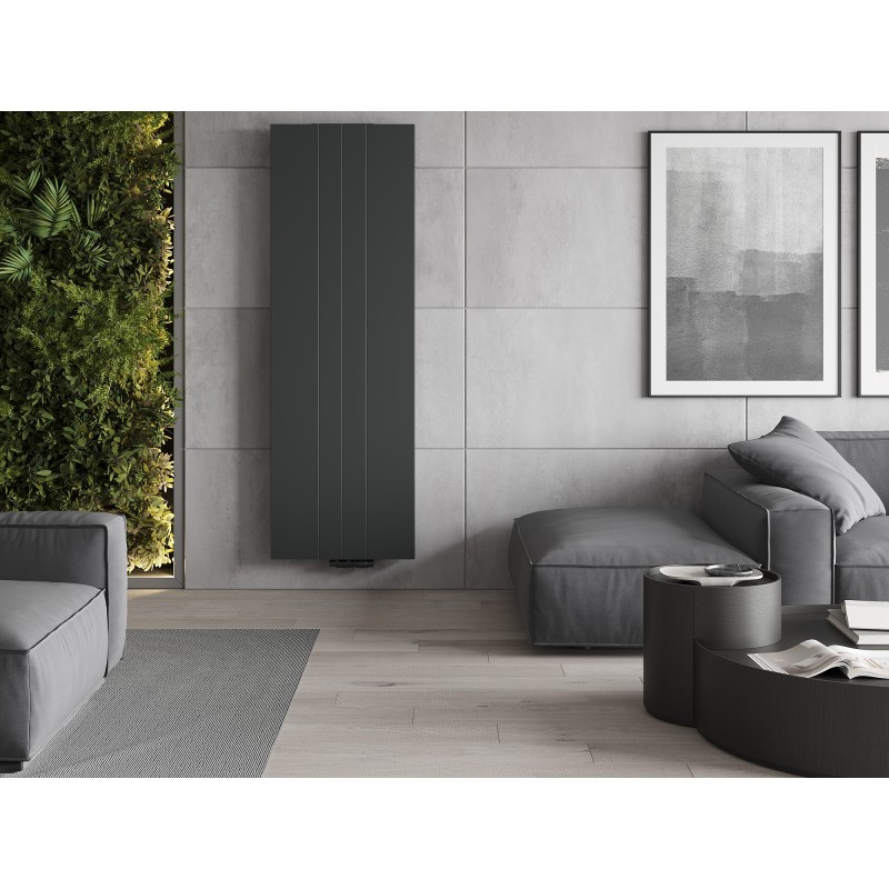 Mexen Line VS20SL Plattenheizkörper 2000 x 400 mm, Anschluss unten, 945 W, Anthrazit - W6VS20SL-200-040-66