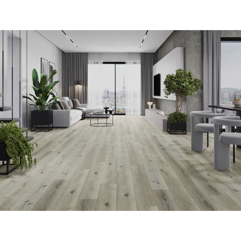 Mexen Silver Lake Vinylplatten 1240 x 182 mm SPC 6,5 mm, IXPE Unterlage 1,5 mm, 4 V-Fuge, Eiche - F1034-1240-182-505-4V1-01