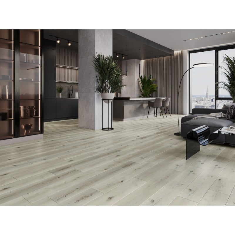 Mexen Silver Lake Vinylplatten 1240 x 182 mm SPC 6,5 mm, IXPE Unterlage 1,5 mm, 4 V-Fuge, Eiche - F1034-1240-182-505-4V1-01
