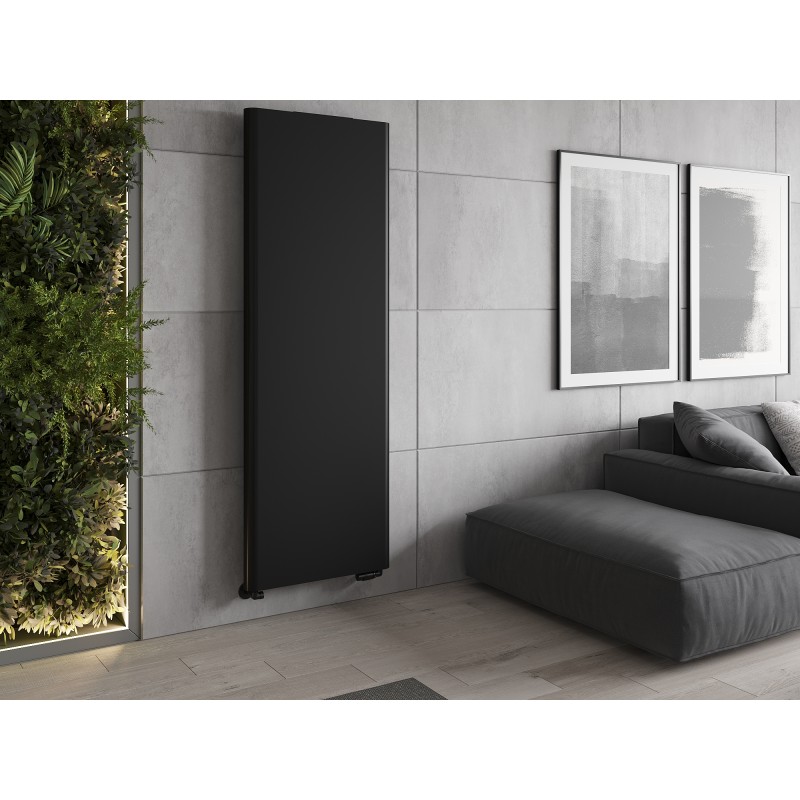 Mexen Flat VR20S Flachheizkörper 1600 x 600 mm, untere Mittelpunktsanschlüsse, 1191 W, schwarz - W6VR20S-160-060-70