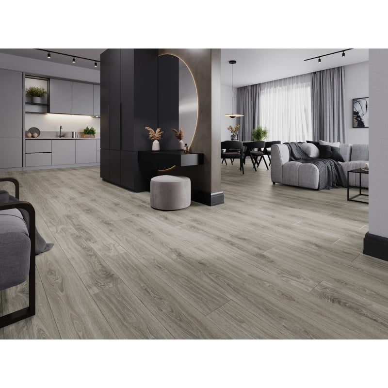 Mexen Silver Creek Vinylböden 1240 x 182 mm SPC 6,5 mm, IXPE Unterlage 1,5 mm, 4 V-Fuge, Eiche - F1047-1240-182-505-4V1-01
