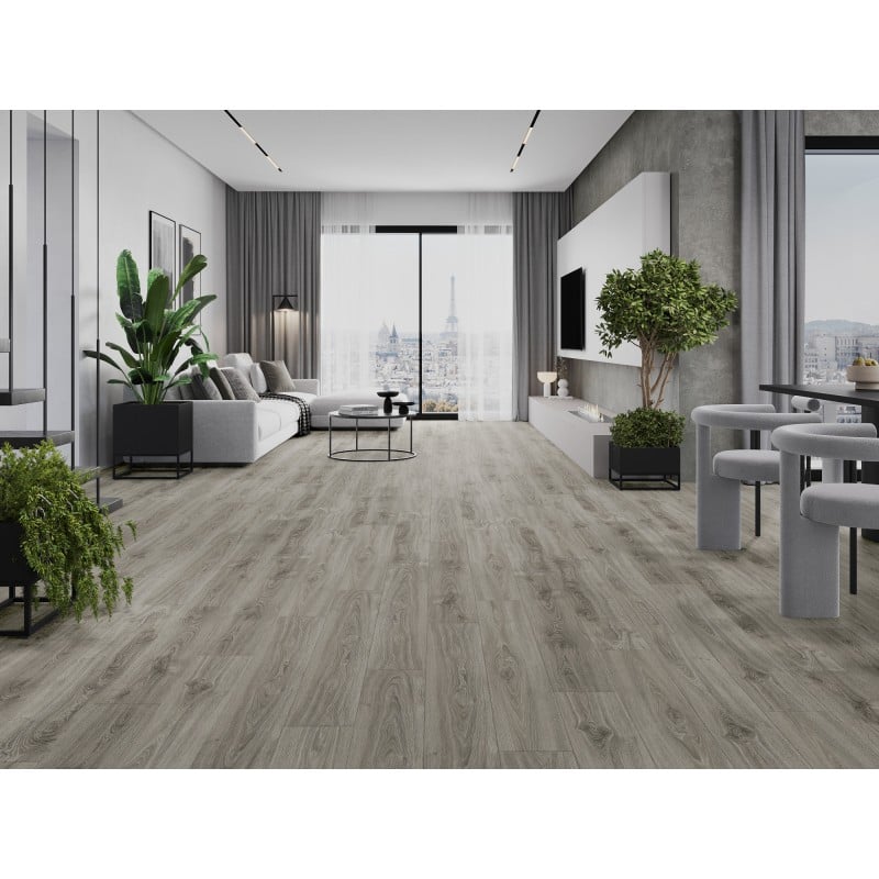 Mexen Silver Creek Vinylböden 1240 x 182 mm SPC 6,5 mm, IXPE Unterlage 1,5 mm, 4 V-Fuge, Eiche - F1047-1240-182-505-4V1-01