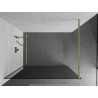 Mexen Kioto Duschwand Walk-in 80 x 200 cm, Graphit 8 mm, gebürstetes Gold - 800-080-101-55-40