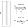 Mexen Line VS20SL Plattenheizkörper 1600 x 400 mm, bodenmittige Anschlüsse, 794 W, schwarz - W6VS20SL-160-040-70