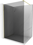 Mexen Kioto Duschwand Walk-in 90 x 200 cm, Graphit 8 mm, gebürstet Gold - 800-090-101-55-40
