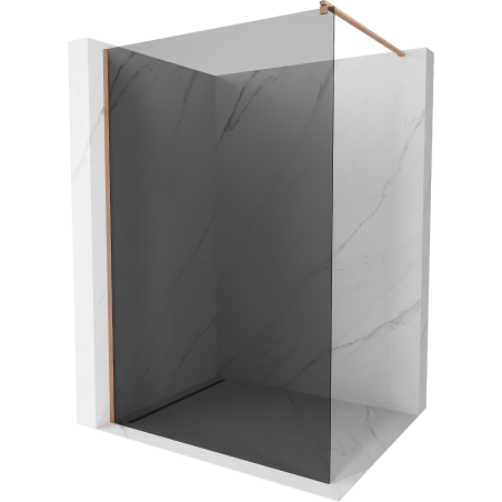 Mexen Kioto Duschwand Walk-in 80 x 200 cm, graphit 8 mm, gebürstetes Kupfer - 800-080-101-65-40