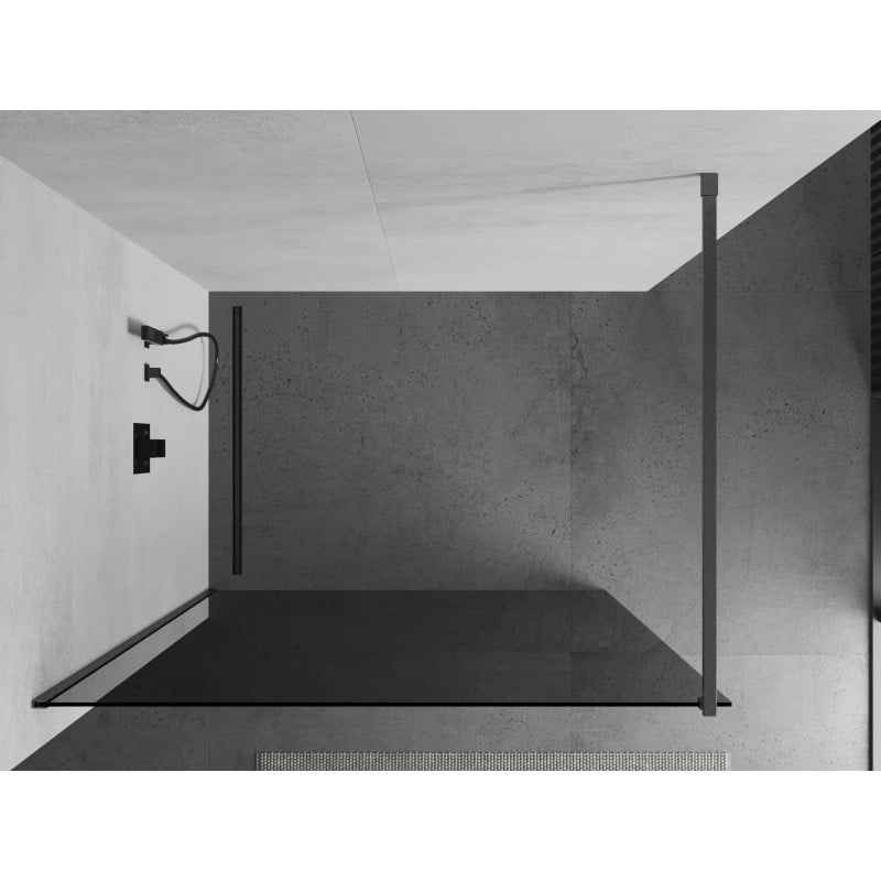Mexen Kioto Duschwand Walk-in 110 x 200 cm, Graphit 8 mm, Gun Gray gebürstet - 800-110-101-66-40