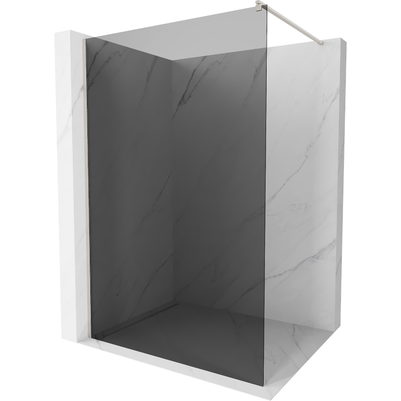 Mexen Kioto Duschwand Walk-in 90 x 200 cm, grafit 8 mm, gebürstetes Nickel - 800-090-101-97-40
