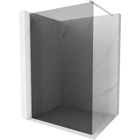 Mexen Kioto Duschwand Walk-in 130 x 200 cm, Grafit 8 mm, gebürsteter Nickel - 800-130-101-97-40