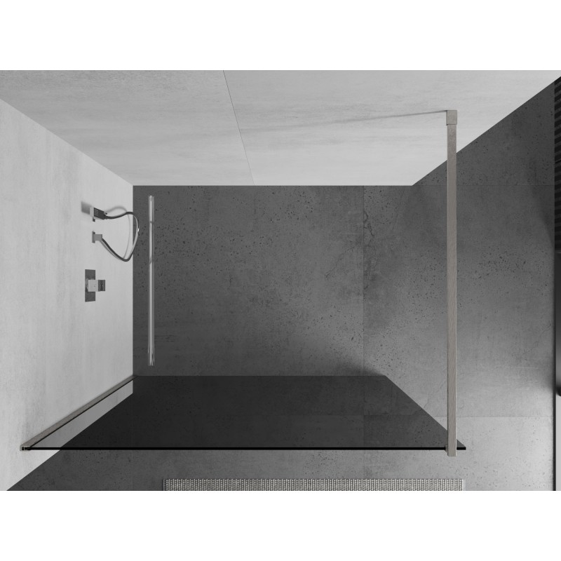 Mexen Kioto Duschwand Walk-in 120 x 200 cm, graphit 8 mm, gebürsteter Nickel - 800-120-101-97-40