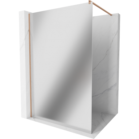Mexen Kioto Duschwand Walk-in 70 x 200 cm, Spiegel 8 mm, gebürstetes Kupfer - 800-070-101-65-50
