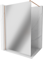 Mexen Kioto Duschwand Walk-in 70 x 200 cm, Spiegel 8 mm, gebürstetes Kupfer - 800-070-101-65-50
