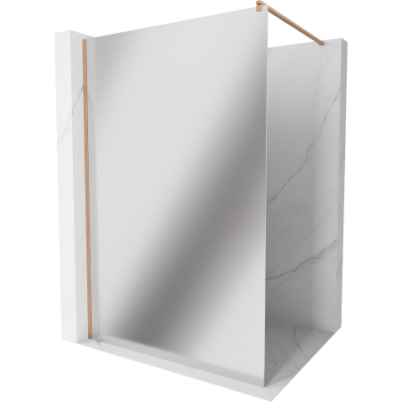 Mexen Kioto Duschwand Walk-in 120 x 200 cm, Spiegel 8 mm, gebürstetes Kupfer - 800-120-101-65-50